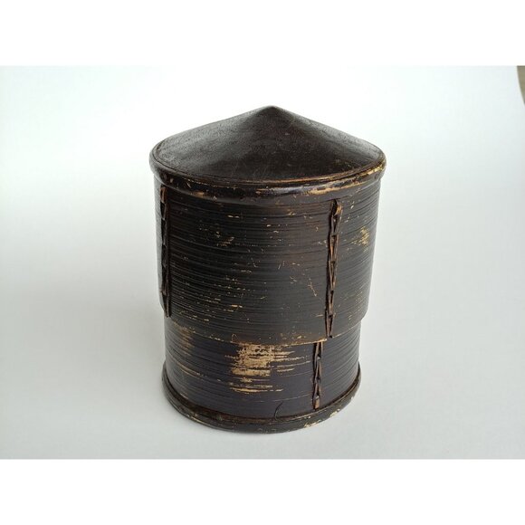 Antique bentwood storage box, Unusual Dark stained Tina Svepask - Picture 10 of 10
